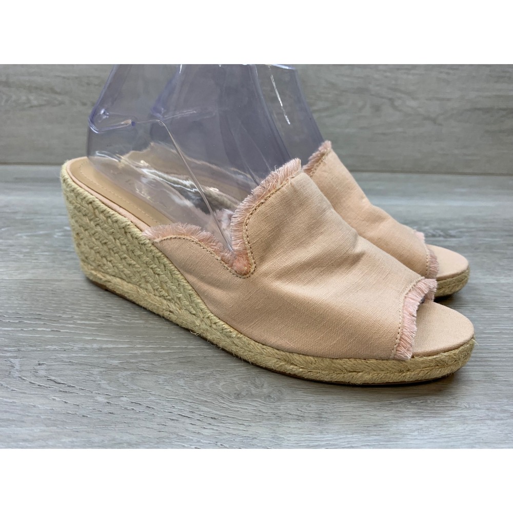 Lauren Ralph Lauren Women's Carlynda Pink Linen Espadrille Wedge Sandals Pink 9